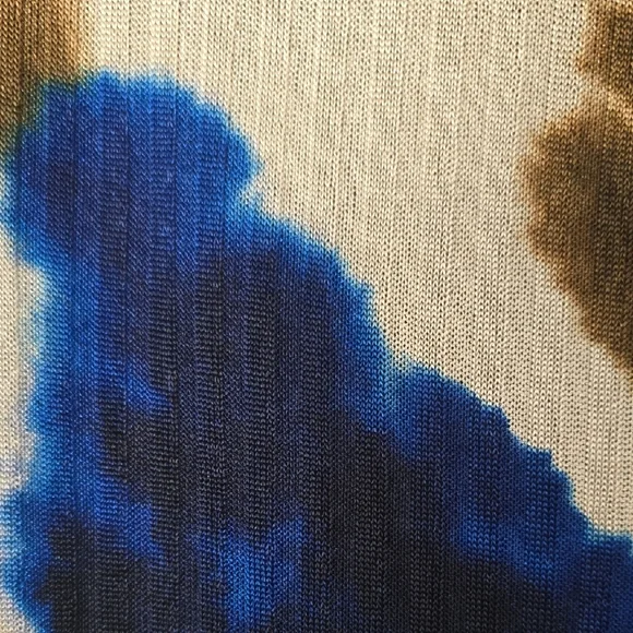 DKNY Multicolor‎ Abstract Tie Dye V-Neck Blouse With Gathered Center Size XL - Picture 9 of 11